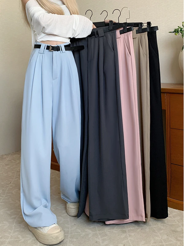 

Fashionable High Waist Floor-Length Suit Pants Women's Summer 2026 New Style Slimming Loose Casual Trousers Korean Style