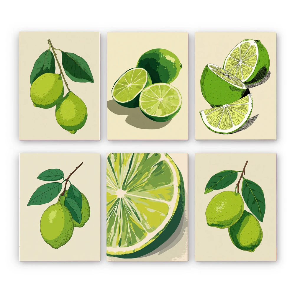 

Hand Paint Lemon slices Fruit Art Painting By Numbers Kit DIY Acrylic Artwork Canvas Art Gift Home