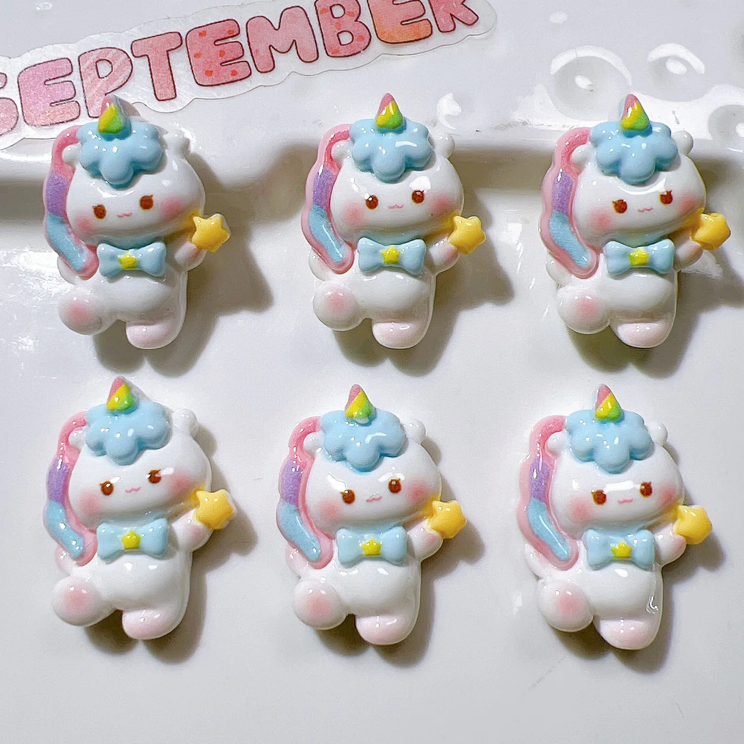 10 Pcs New Lovely Cartoon Colorful Unicorn Pony Resin Scrapbook Diy Jewellery Hairpin Accessories Decorate