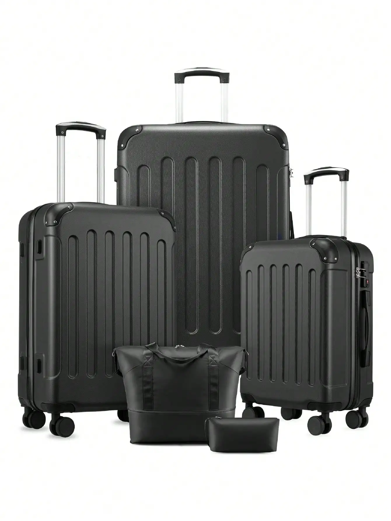 Luggage Sets 5 Piece,Hardside Suitcase With Wheels - Spinner Wheels, TSA Lock, Includes Toiletry Bag For Family Travel Luggage Case Trolley Suitcase Spinner Suitcase Travel Luggage Travel Suitcase Hardshell Suitcase Suitcase Luggage Carry-On Suitcase