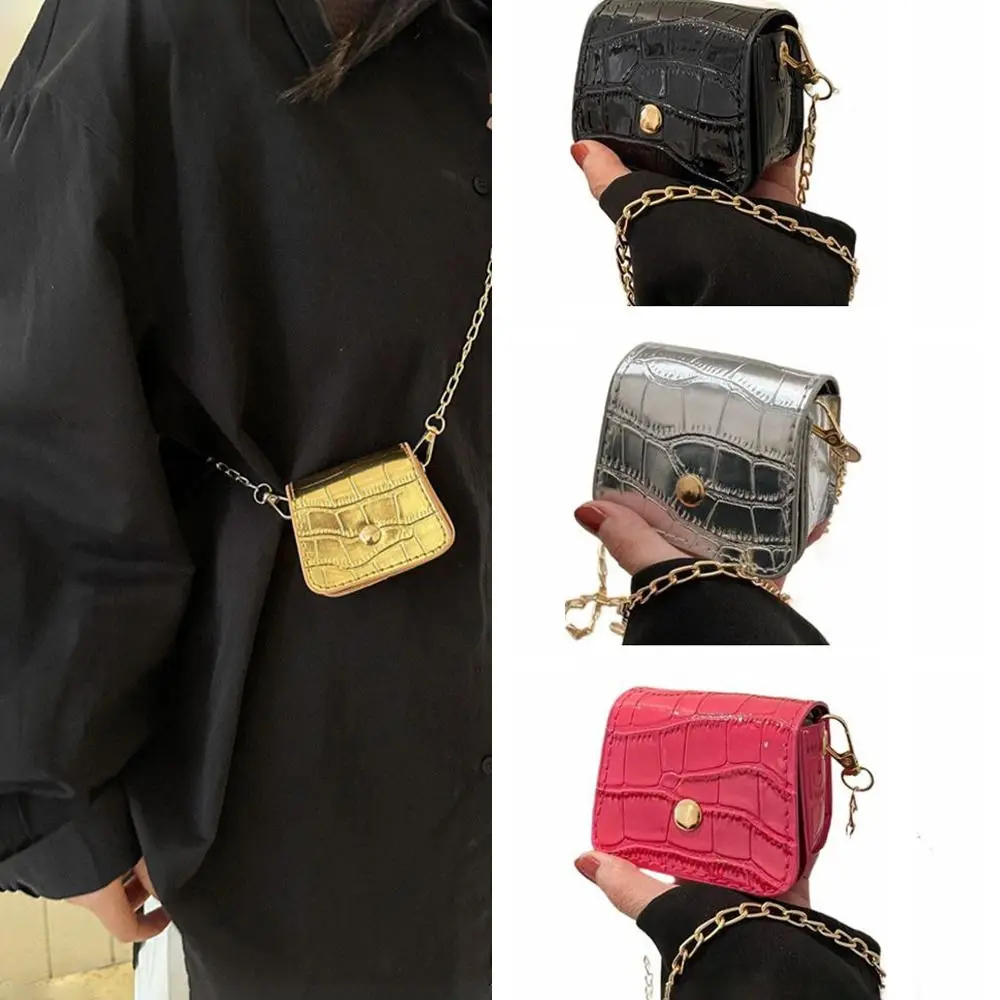 Korean Fashion Mini Crossbody Bags Simplicity Versatile Shoulder Bag Chain PU Handbag Lipstick