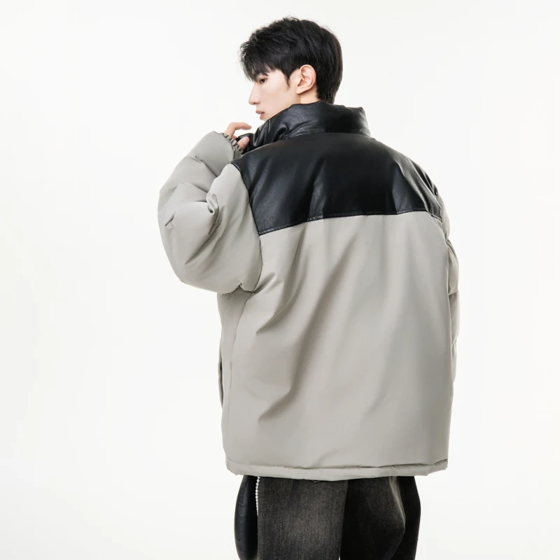Jaket Berlapis Katun Pria Tren Pakaian Merek Fashion Pria Jaket Puffer Baru Pria Musim Gugur Musim Dingin Kerah Berdiri Parka Tahan Angin