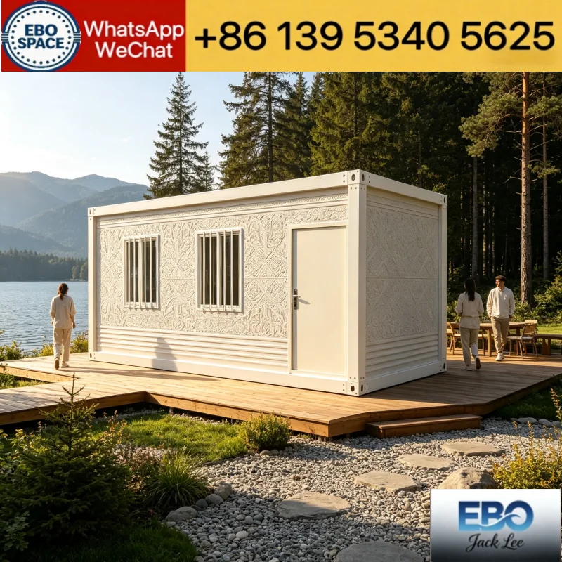 20ft Double Expandable Prefab Container Home Fully Equipped Kitchen Bathroom Insulated Foldable Villa For Holiday Resort