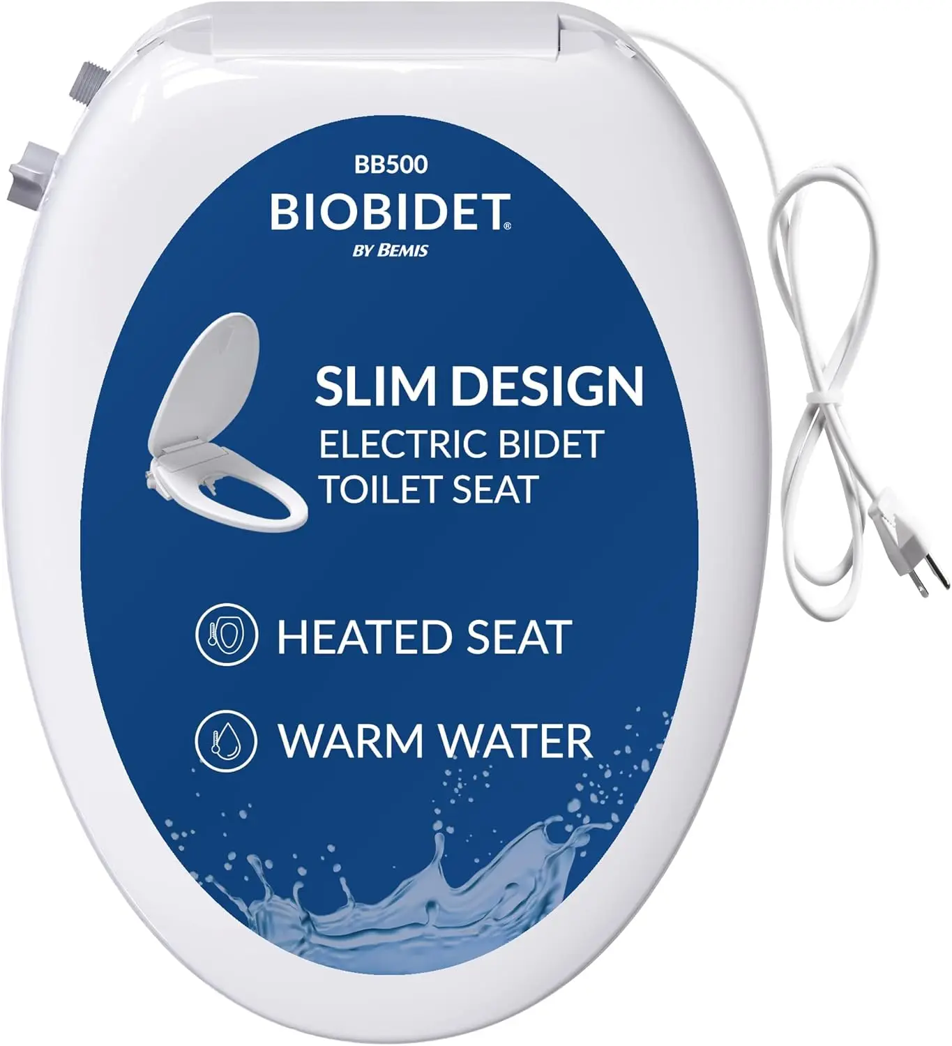 

Heated Electric Bidet Seat with Warm Water Wash, Night Light, Low Profile Design, Elongated for Enhanced Comfort