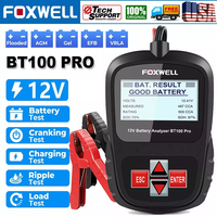 FOXWELL BT100 pro 12V Car Battery Tester Digital Analyser for Lead Acid Flooded AGM GEL Batteries 100-1100CCA Diagnostic Tool