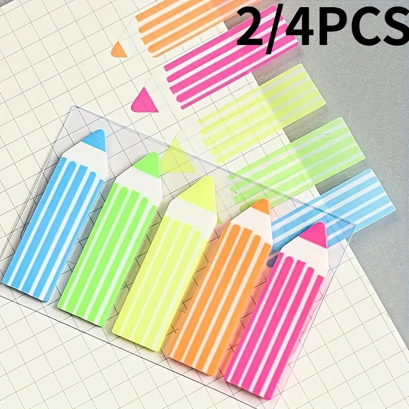 2/4PCS Colorful Pencil-Shaped Sticky Notes, Multifunctional And Decorative Memos for Reminders, Planning, for school supplies
