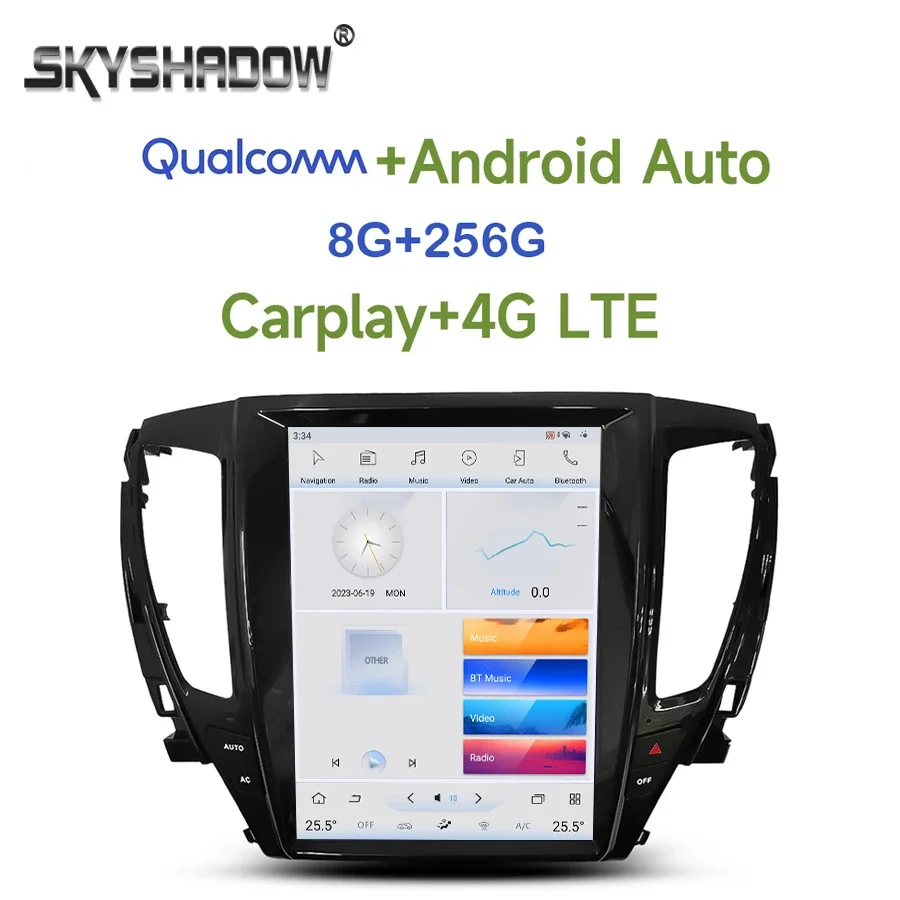 

Автомобильный DVD-плеер Tesla Qualcomm Carplay, LTE, Android 11,0, 8 ГБ + 256 ГБ, GPS, RDS, радио, Wi-Fi, BT для Mitsubishi Pajero Sport L200 2017-2019