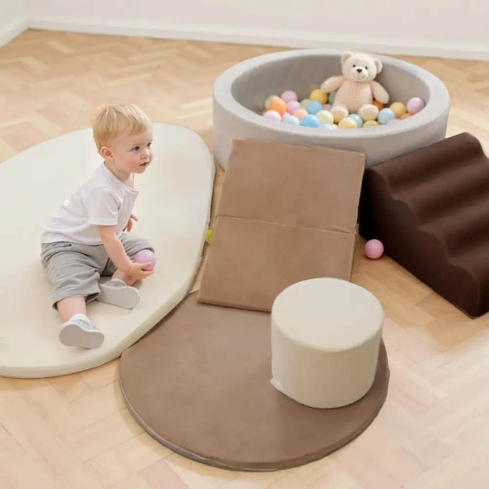 Super Large Toddler Ball Pit with Climbing Toys, 4-in-1 Foam Blocks Playset, Indoor Soft Play Gym for Crawling, Climbing & Imagi