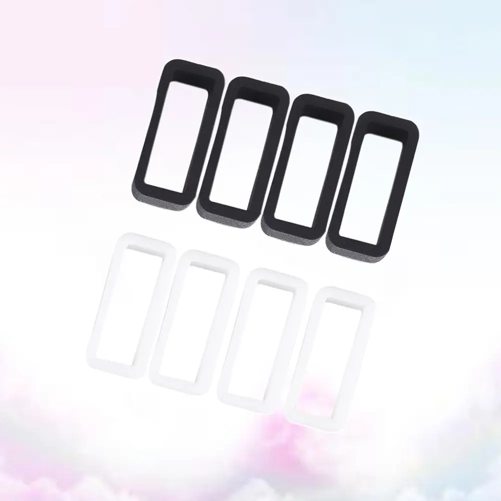 8pcs Silicone Ring Strap Fit Most Watch Straps Clasp Buckle Electroplate Durable Lightweight Easy Use Install Remove Phone
