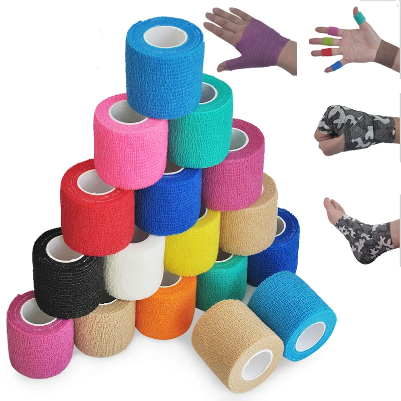 Colorful Sport Self Adhesive Elastic Bandage Wrap Tape 4.8m Elastoplast For Knee Support Pads Finger Ankle Palm Shoulder