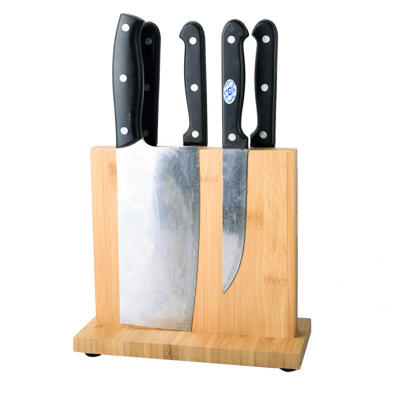 

Magnetic Knife Block(Natural Wood), Knife Organizer, Knife Dock, Kitchen Scissor Holder, Strongly Magnetic Rubber Wood Bamboo
