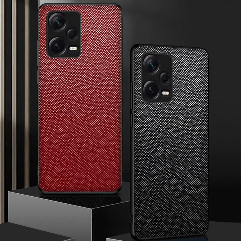 

Coque For Xiaomi Redmi Note 12 Pro Plus Cross Leather Shockproof Phone Case For Redmi Note 12 Pro 5G Hard Protective Back Cover