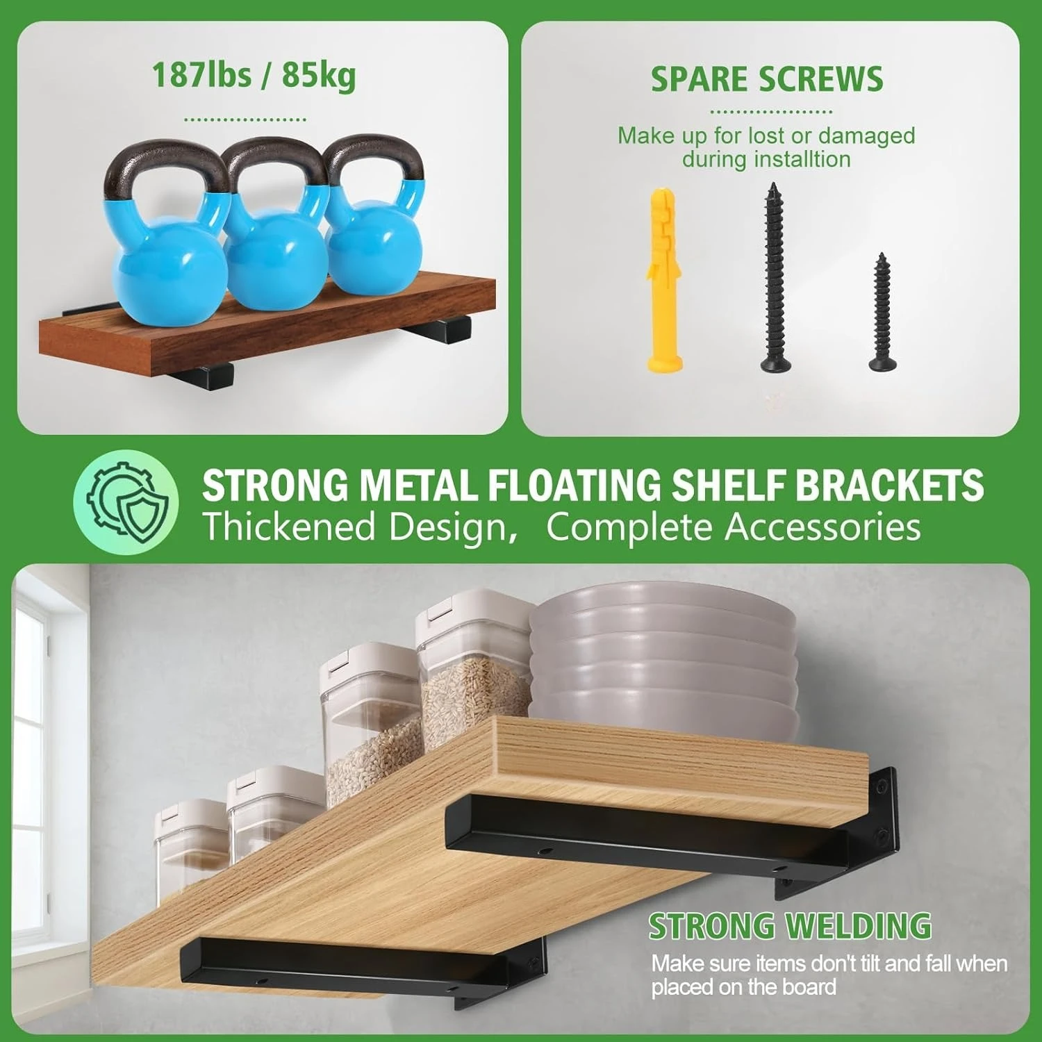 1 PC Floating Shelf Brackets Heavy Duty, Square Shelving Brackets, Metal Floating Shelf Supports, Black Wall Mount Brackets