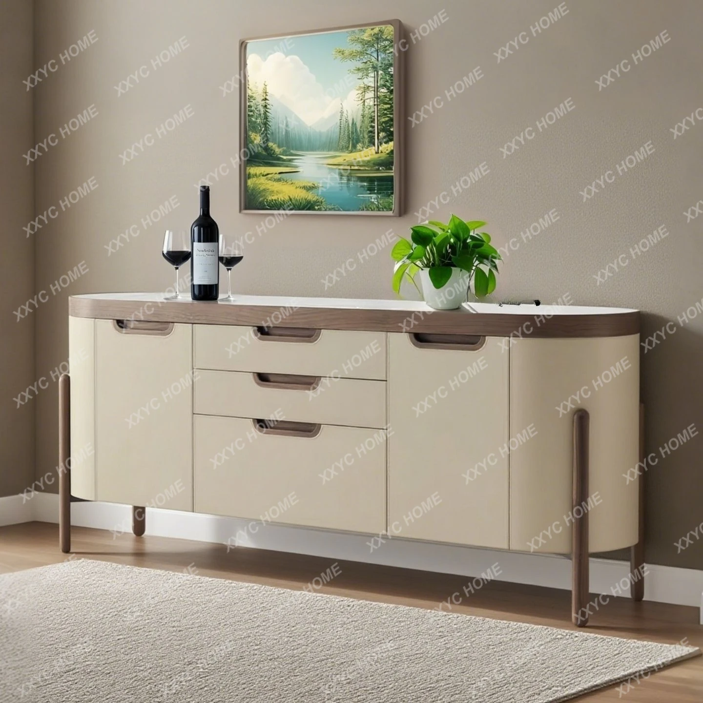LX minimalist lacquered sideboard, modern minimalist entryway, living room storage cabinet