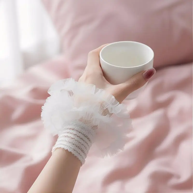 Nail Art Lace Wrist Pleated Fake Cuff Removable Sleeve for Manicure Table Props Creative Nail Salon Essentials - view 6