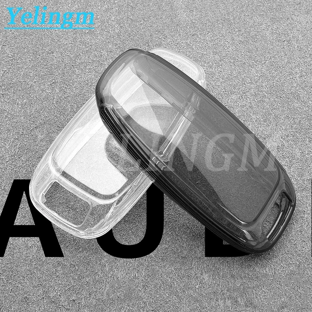 Transparente TPU-Autoschlüsselhülle Schlüsselanhänger für Audi A3 A6 A7 A8 Q7 Q8 e-tron S3 S6 S7 S8 2019-2026 Zubehör 2024 2023