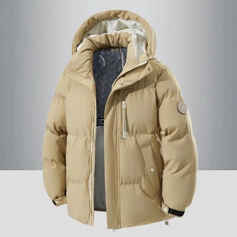 

New Winter Fashion Thickened Warm Windproof Cotton-Padded Jacket For Men Casual Loose Sports Plus Size High-Grade Hooded Coat