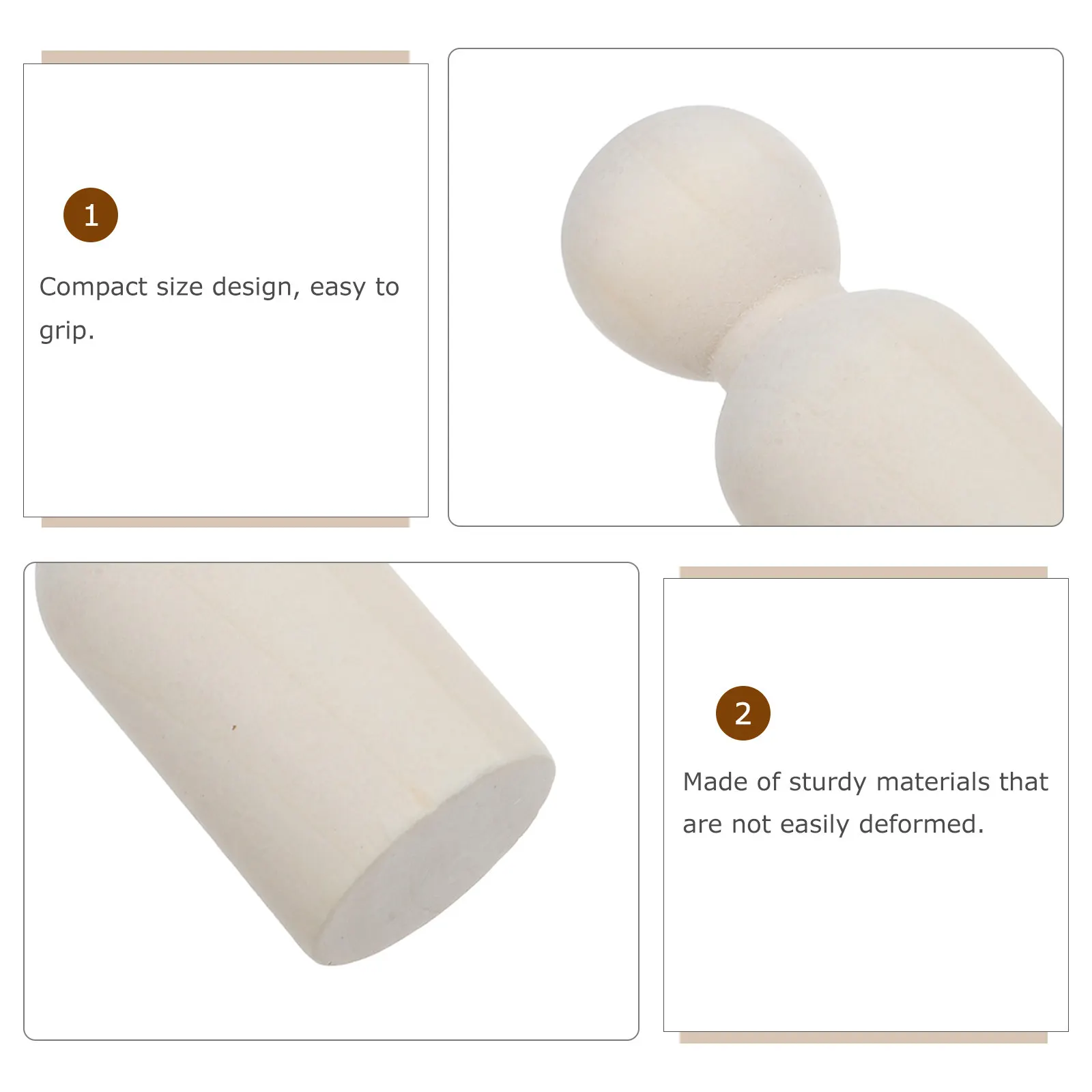 30Pcs Unfinished Wooden Peg People Blank Paintable Miniature Wooden People Figures for Kids DIY Crafting Painting Educational