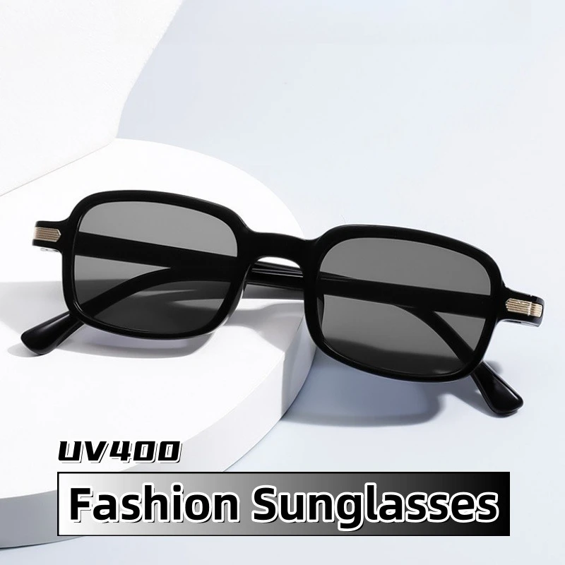 

High-end Square Vintage Sunglasses UV Resistant Versatile Personality Street Photography Party Gatherings UV400 Glasses