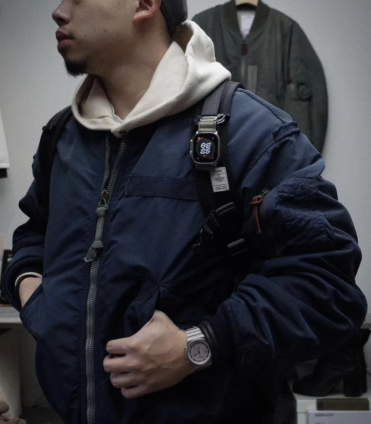 VISVIM WMV THORSON JKT CRUSH MA1 Make Old Mud Patch Jacket Vibe Vintage