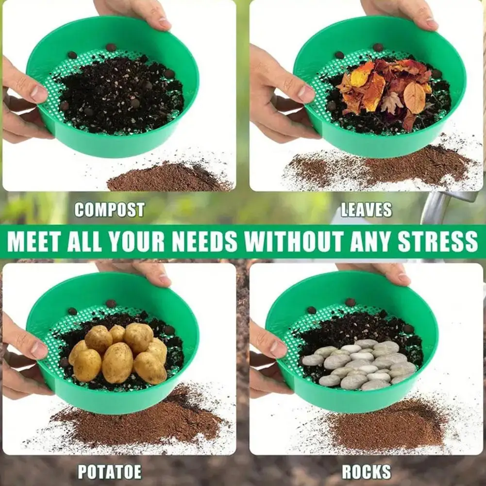 2026 New 3-colors Plastic Soil Sieve Filter Mesh for Soil Stone Sifting Filtration Home Garden Flower Plant Nursery Tools