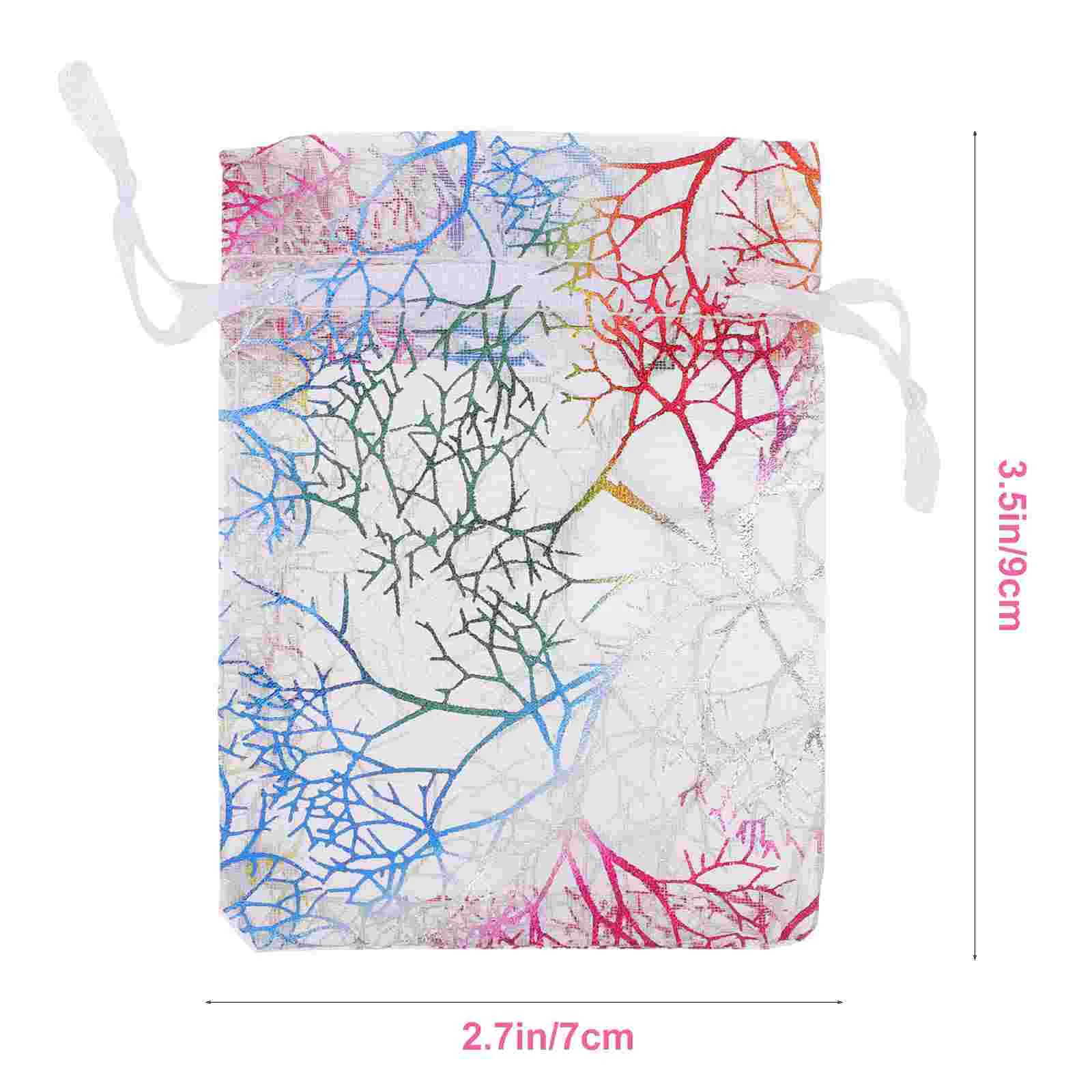 100 Pcs Organza Drawstring Bag Jewelry Bags Gauze Gift Pouches Lavender Anniversary Gifts Party Fabric Hot Stamping