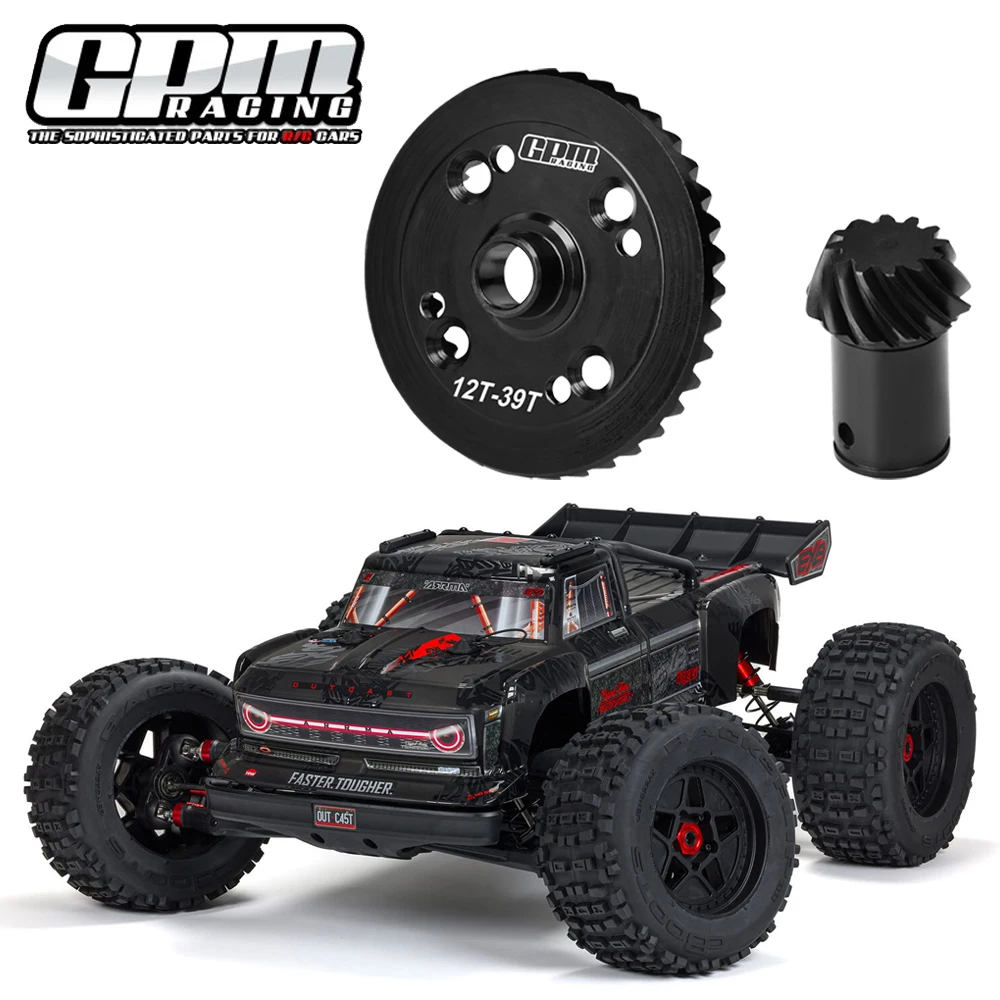 

GPM для ARRMA 1/5 KRATON OUTCAST EXB AVC V2 8S RC Car Metal Steel Main 39T Спиральная дифференциальная шестерня + 12T Входная шестерня ARA310911 ARA310912