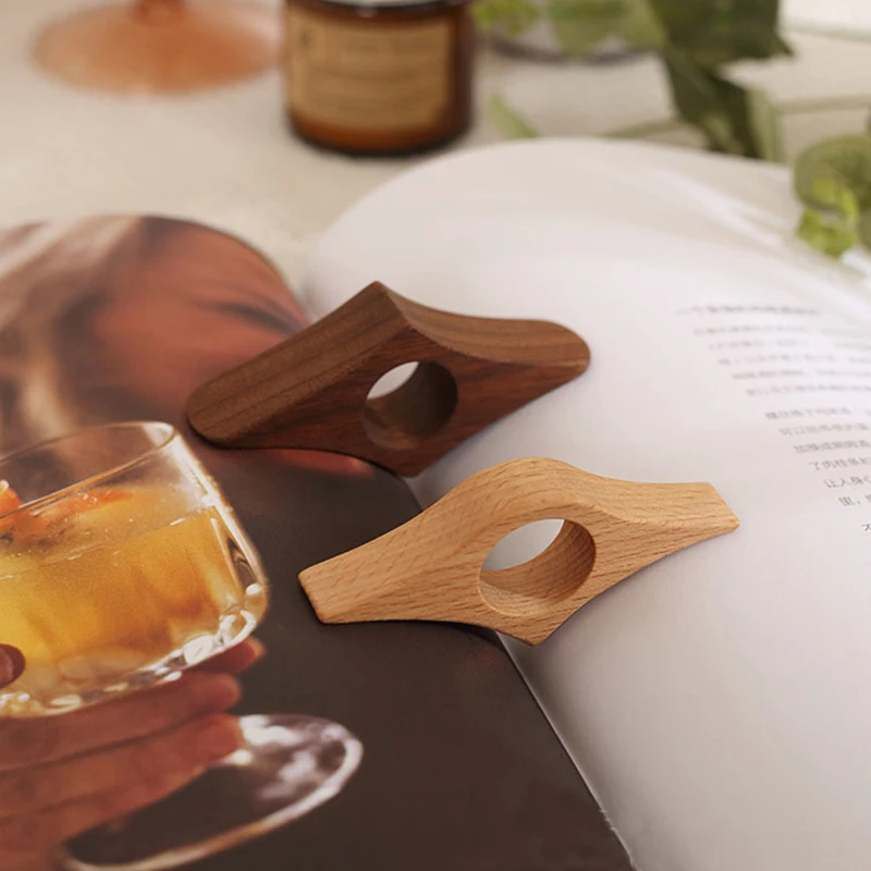 Convenient Solid Wooden Thumb Bookmark One Hand Reading Thumb Book Support Book Page Holder Bookmark Lovers Reading Aids Tools