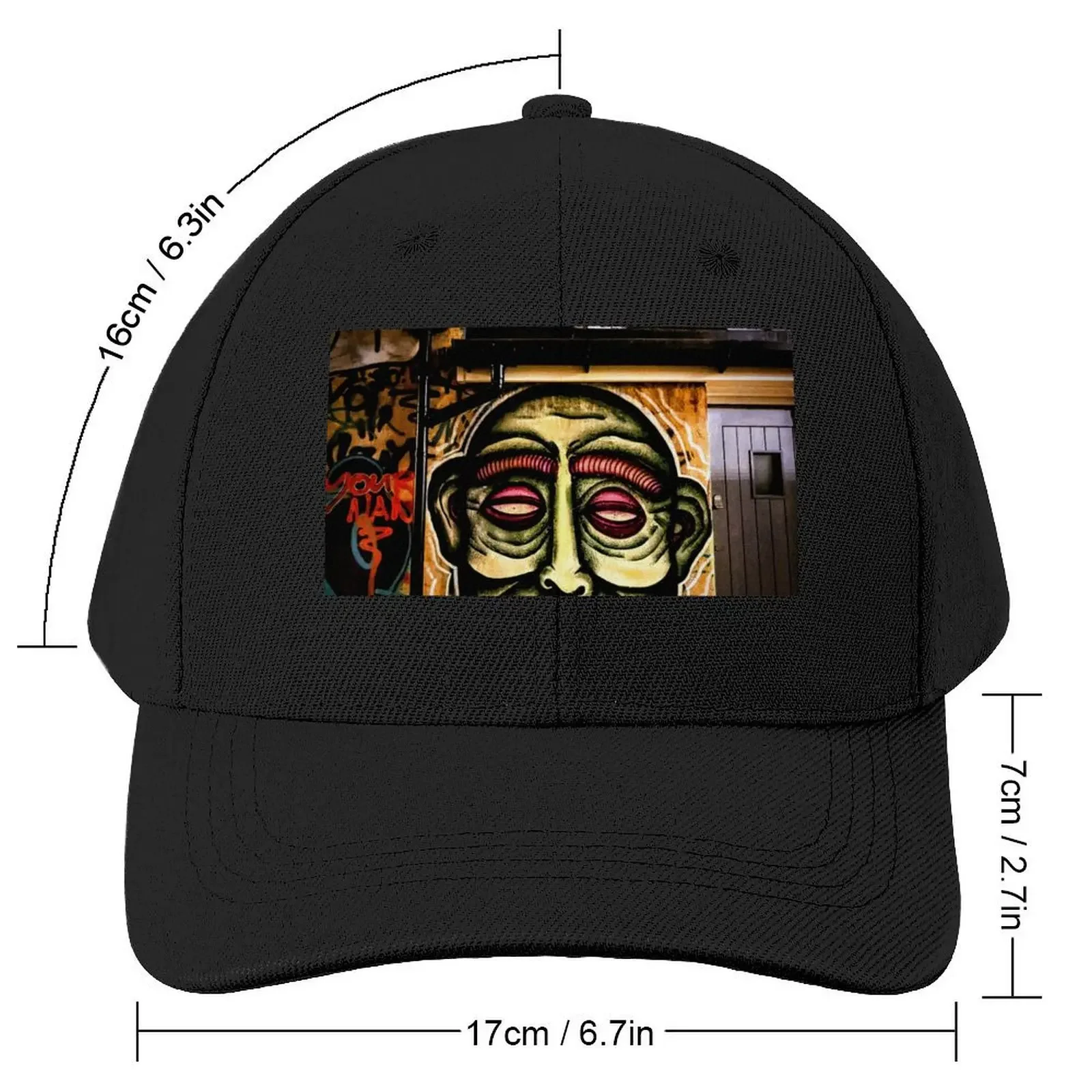 Spooky Graffiti in Brighton Baseball Cap custom Hat Trucker Hat Uv Protection Solar Hat black Woman Men's