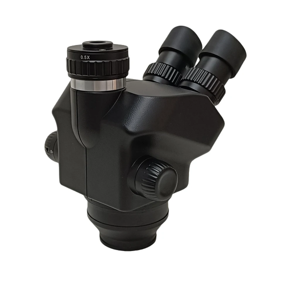 7X-50X Simul Focal Trinocular Stereo Microscope Head with 0.5X Digital Camera Connection Port For Industrial Soldering Repair