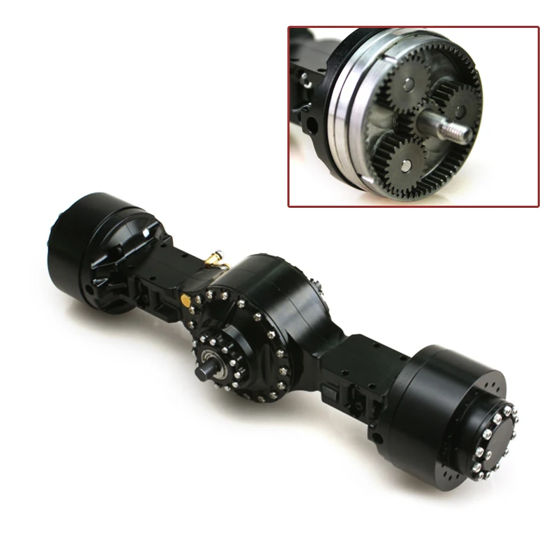 Metal Wheel Reduction Through Differential Lock Axle for 1/15 RC Hydraulic LESU Loader DIY Model Trcuk