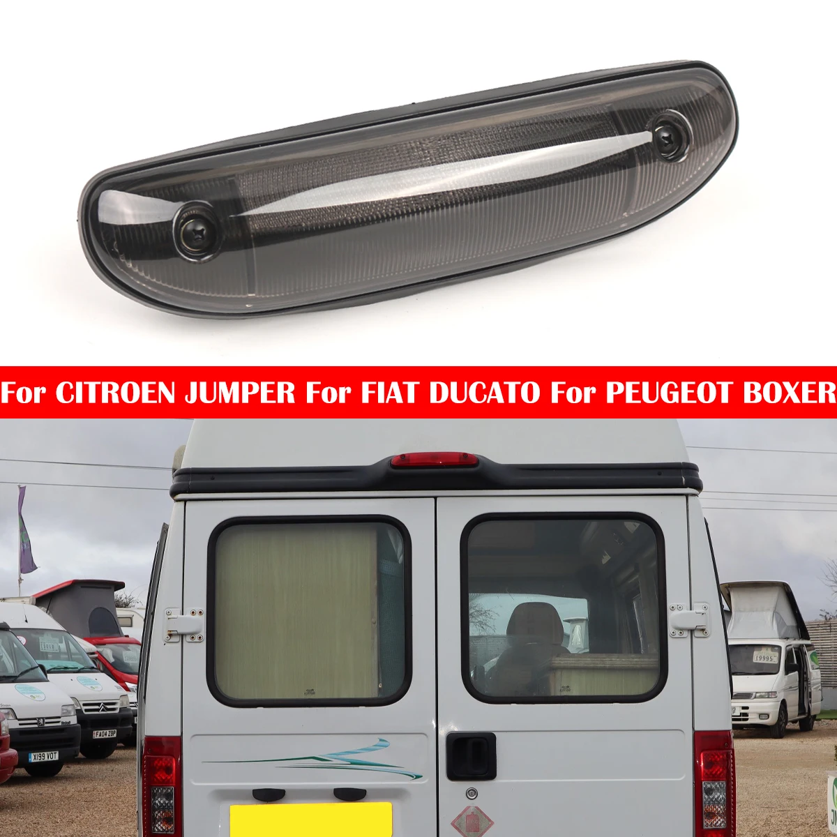 

Smoked 3rd Rear Tail Brake Light 735318908 Stop Lamp 6351AW 1304039070 For CITROEN JUMPER For FIAT DUCATO For PEUGEOT BOXER 244