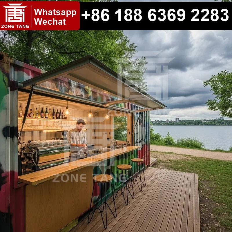 

Контейнерный дом-кафе из морских контейнеров, устойчивый к ржавчине и ветру, двухэтажный, экологичный и экономичный