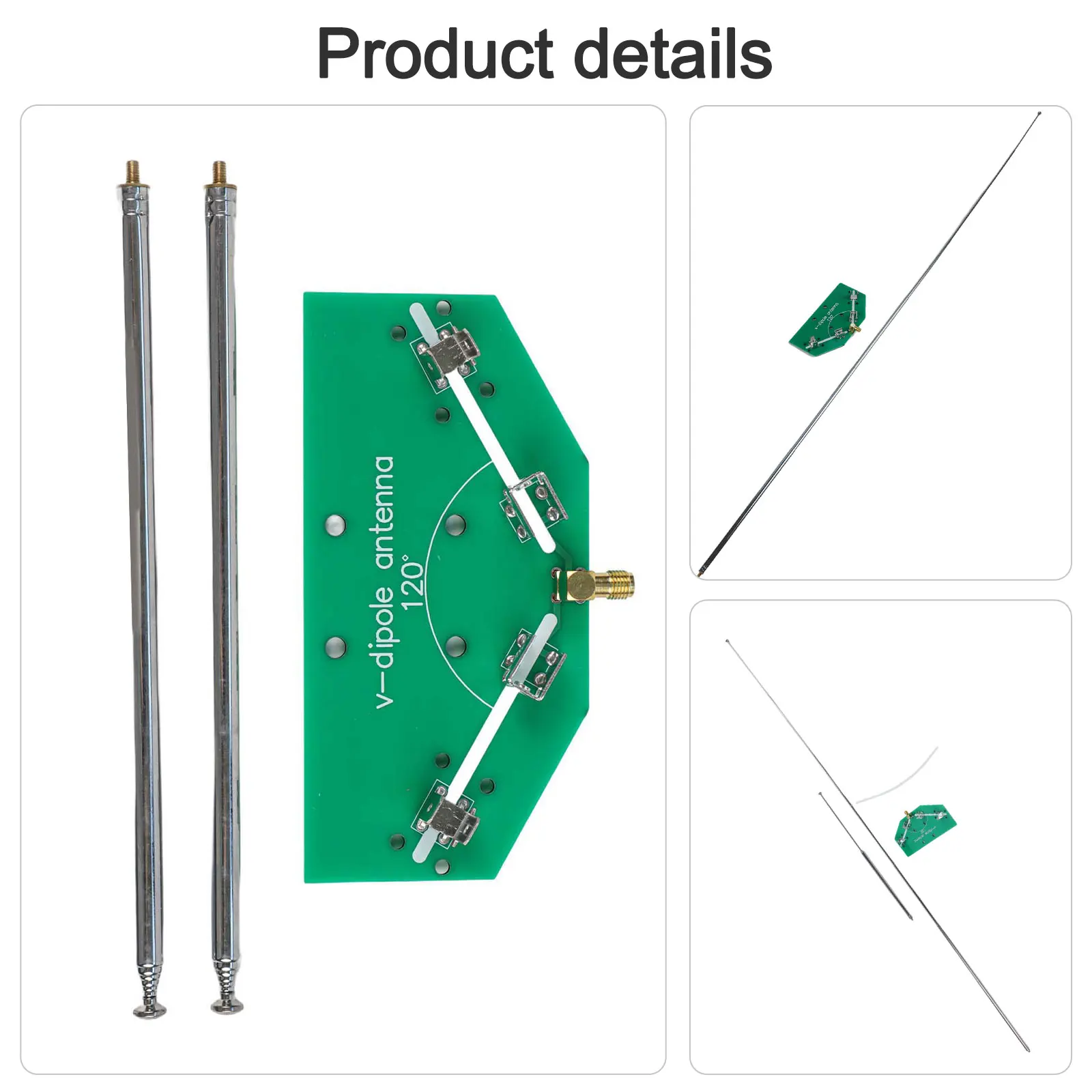 Green PCB V Type Dipole 533mm Length Adjustable Frequency For 137MHz Aviation Cloud Map Receiver Kit