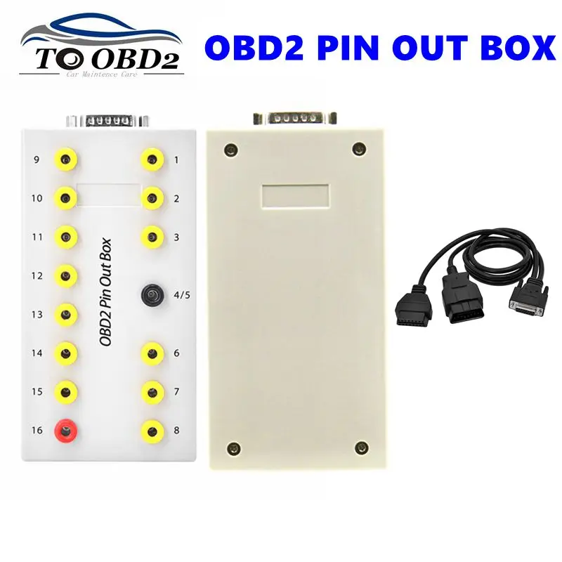 

Newest OBD2 16Pin Out Box Change the Pin Settings Connecting Cable Forv Re-Wiring OBDII Breakout Box Auto Connector