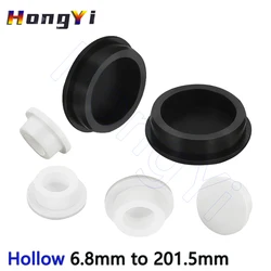 1Pcs 6.8mm - 201.5mm Hollow Black/White Silicone Rubber Stopper Plug Sealing Cap Dust Plugs,Inserts Bungs End Cap