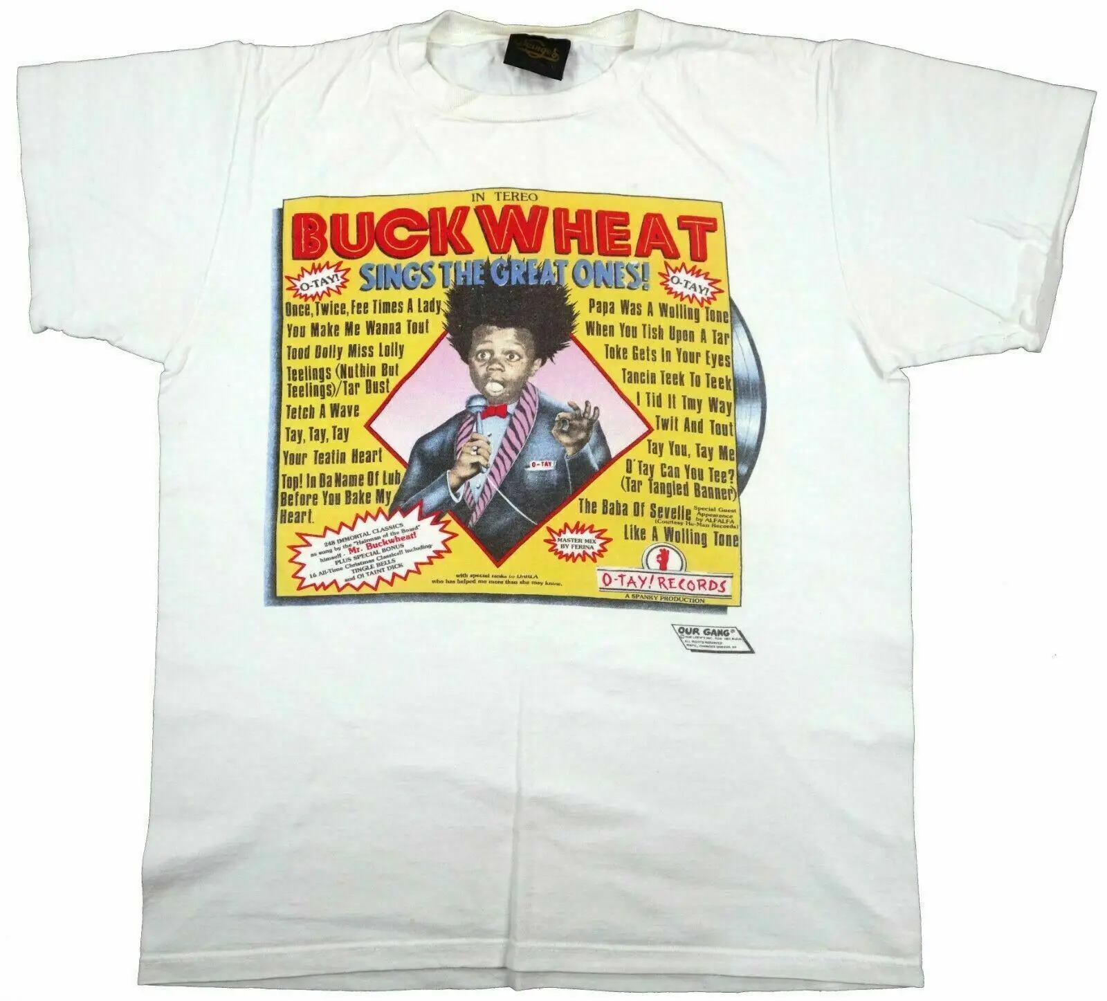 Buckwheat Sings Vintage T Shirt Our Gang 1990S Medium Tv Little Rascals O Tay