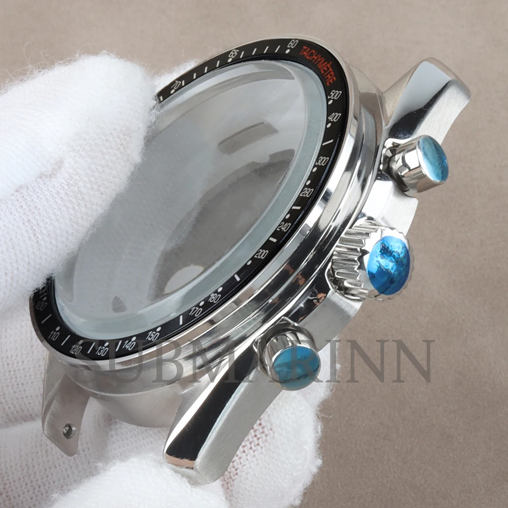 VK63 Case 40mm For Speedmaster VK63 watch Case Solid 316L Stainless Steel waterproof for VK63 VK64 Quartz Chronograph movement