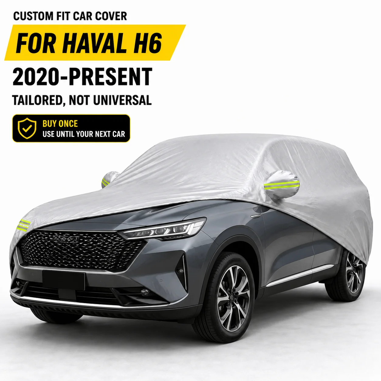 For Haval H6 2020-Present Exterior Car Cover Outdoor Protection Durable Silver Coated Fabric UV Sun Dust Protection