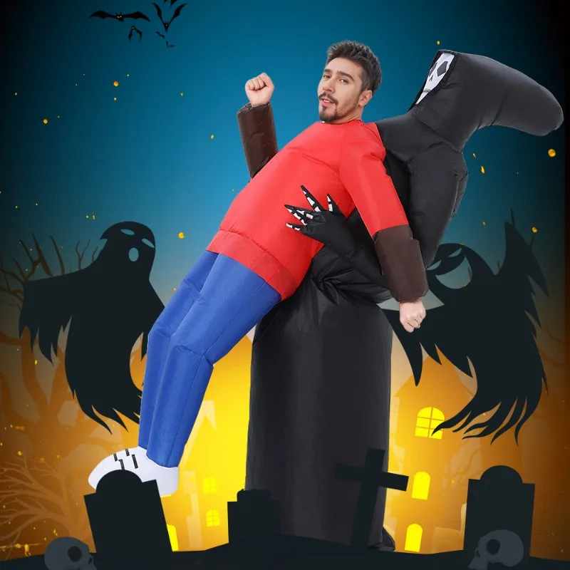 

Inflatable Grim Reaper Costume Halloween Grim Reaper Catching Inflatable Suit Party Party Spoof Dress Up Funny Cosplay Props