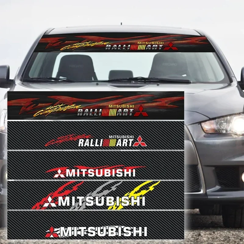 Car Front Rear Window Windshield Decal Sticker For Mitsubishi Ralliart ASX Lancer Cordia Pajero Outlander L200 EVO Triton Colt