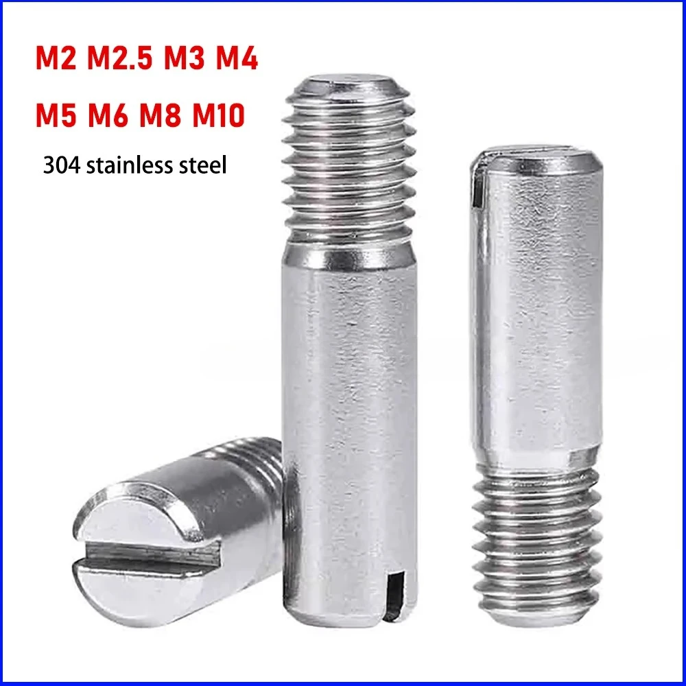 M2 M2.5 M3 M4 M5 M6 M8 M10 External Thread Slotted Cylindrical Fixed Position Pin 304 Stainless Steel Shaft Dowel Locating Pin