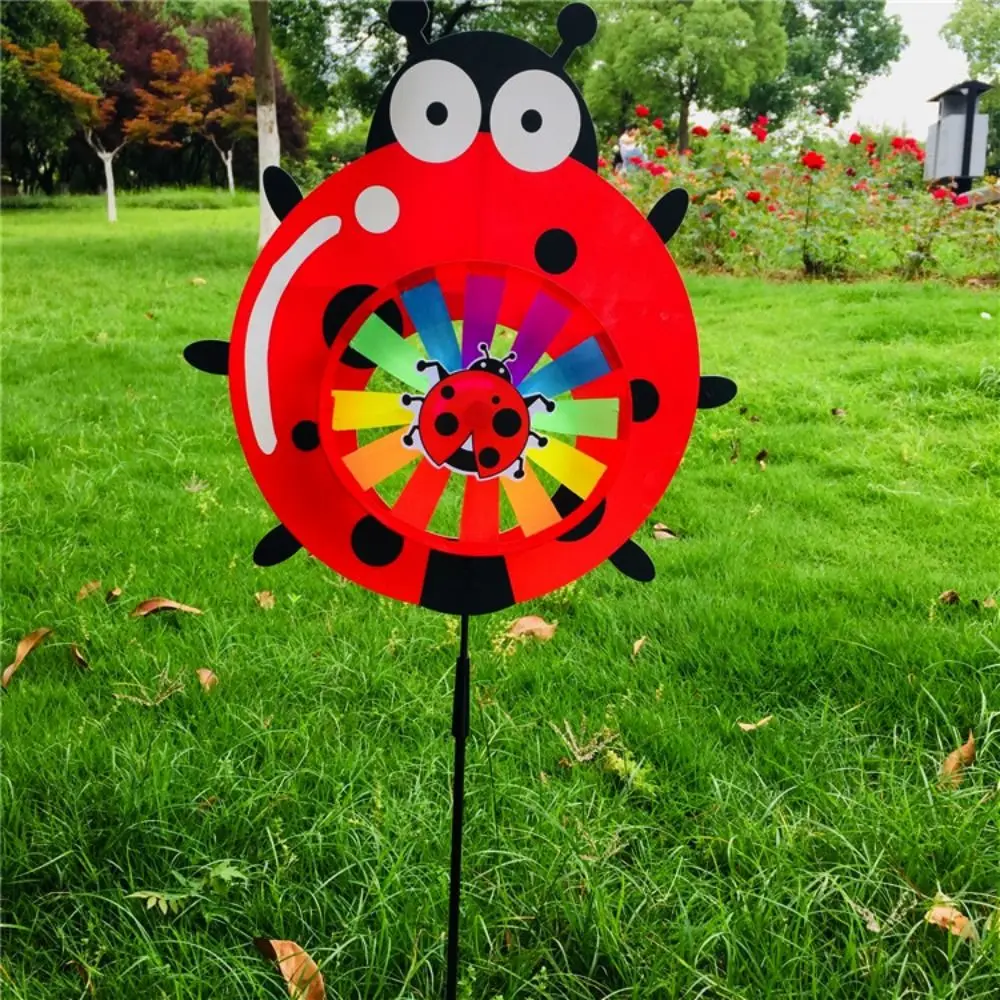 متعدد الأنماط مختومة فراشة الزجاج الجذعية طاحونة الكرتون خنفساء بطة صفراء ملونة ملونة طاحونة بولي كلوريد الفينيل قطر 45 سنتيمتر