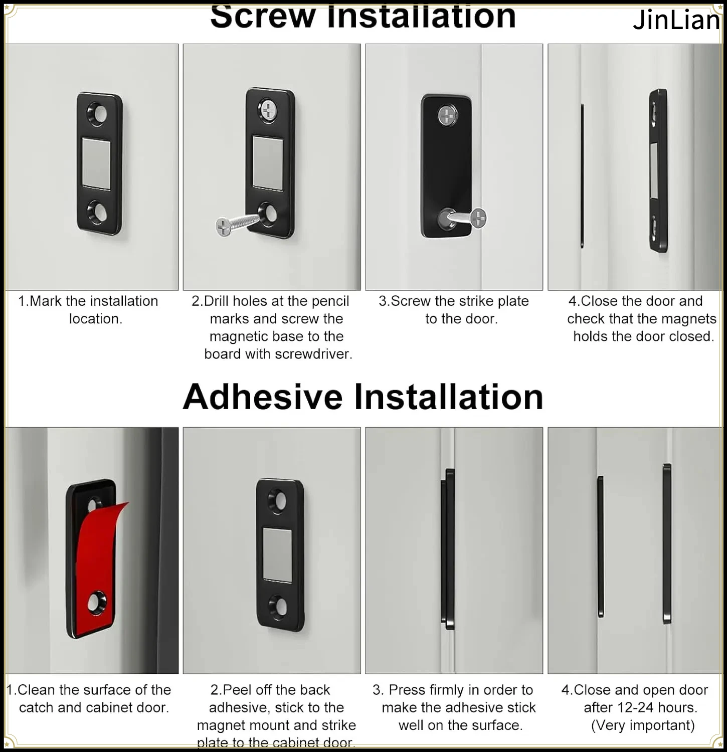 6 Colors Magnetic Door Catch Ultra-Thin Cabinet Catches Door Closed Magnets Sheet Adhesive Closet Drawer Window Magnet Latches