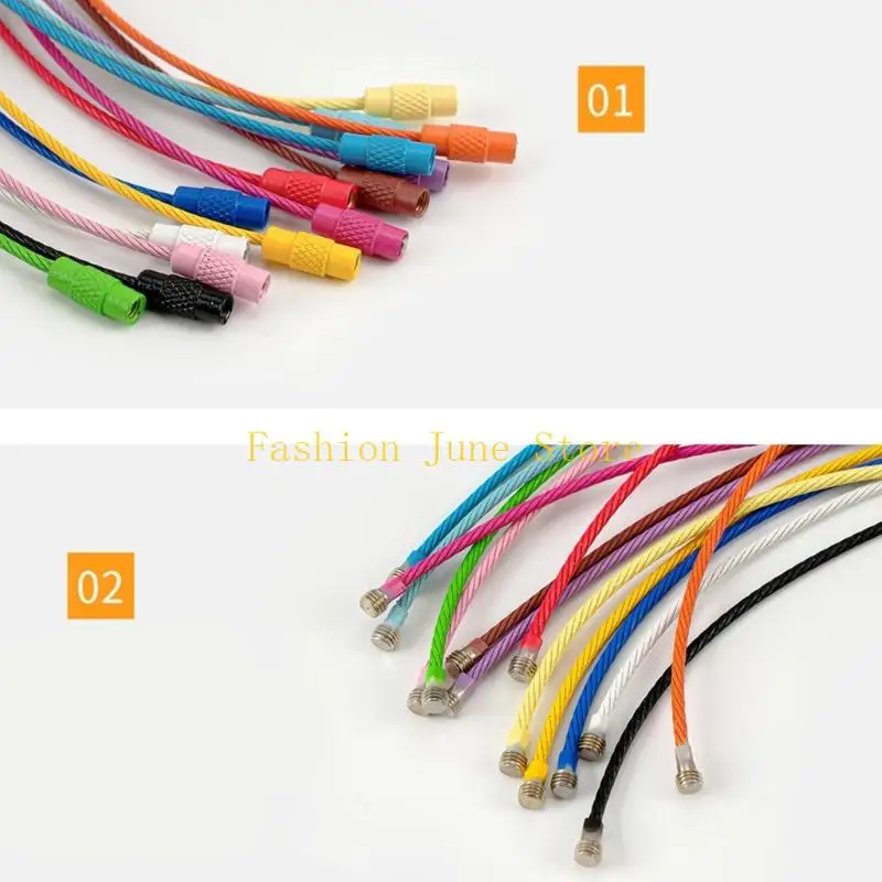 N5KA 10 قطع من حلقات مفتاح الحديد متعدد الألوان لوازم المجوهرات قفل المسمار للأساور المصنوعة يدويًا سلاسل المفاتيح #2