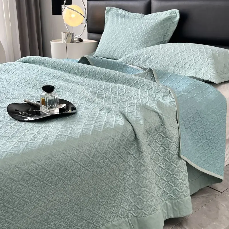 

100% Cotton Double-Sided Bedspread Set 3-Piece All-Season Comforter & Quilt Soft Breathable Luxury Bedding for Queen Size