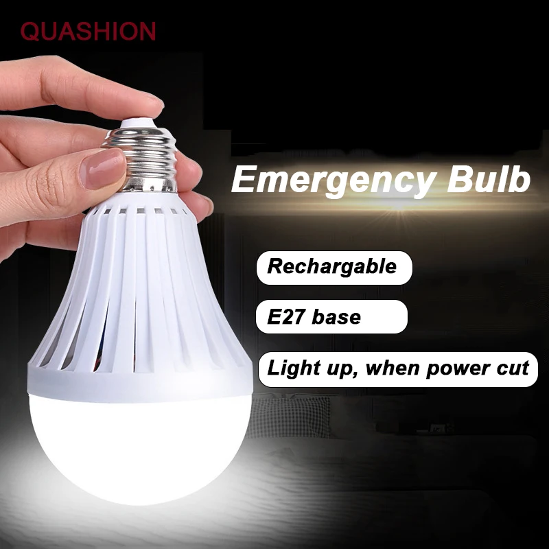 Smart Bulb E27 5W 7W 9W 12W LED  Emergency Light Rechargeable Battery Lighting Lamp for hotel market home decoration