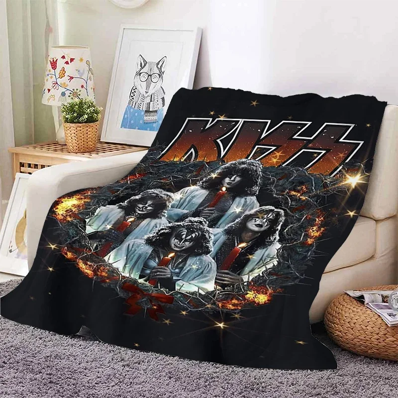 Sofa Blankets for Winter Kiss Rock Band Custom Throws King Size Warm Bed Fleece Camping Fluffy Soft Blankets Microfiber Bedding