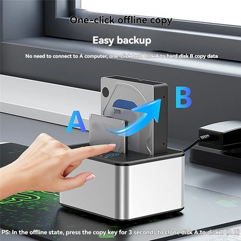 AU61-2.5/3.5 بوصة SSD حاوية القرص الصلب الخارجي ثنائي الخليج محطة إرساء القرص الصلب SATA إلى USB 3.0 HDD