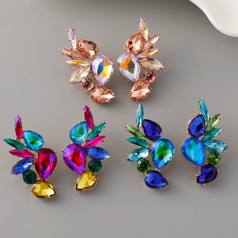 2025 جديد إمرأة فاخر كريستال أقراط قلادة الأذن حلية السجادة الحمراء نموذج أنيق هدية مهرجان الفيلم #3